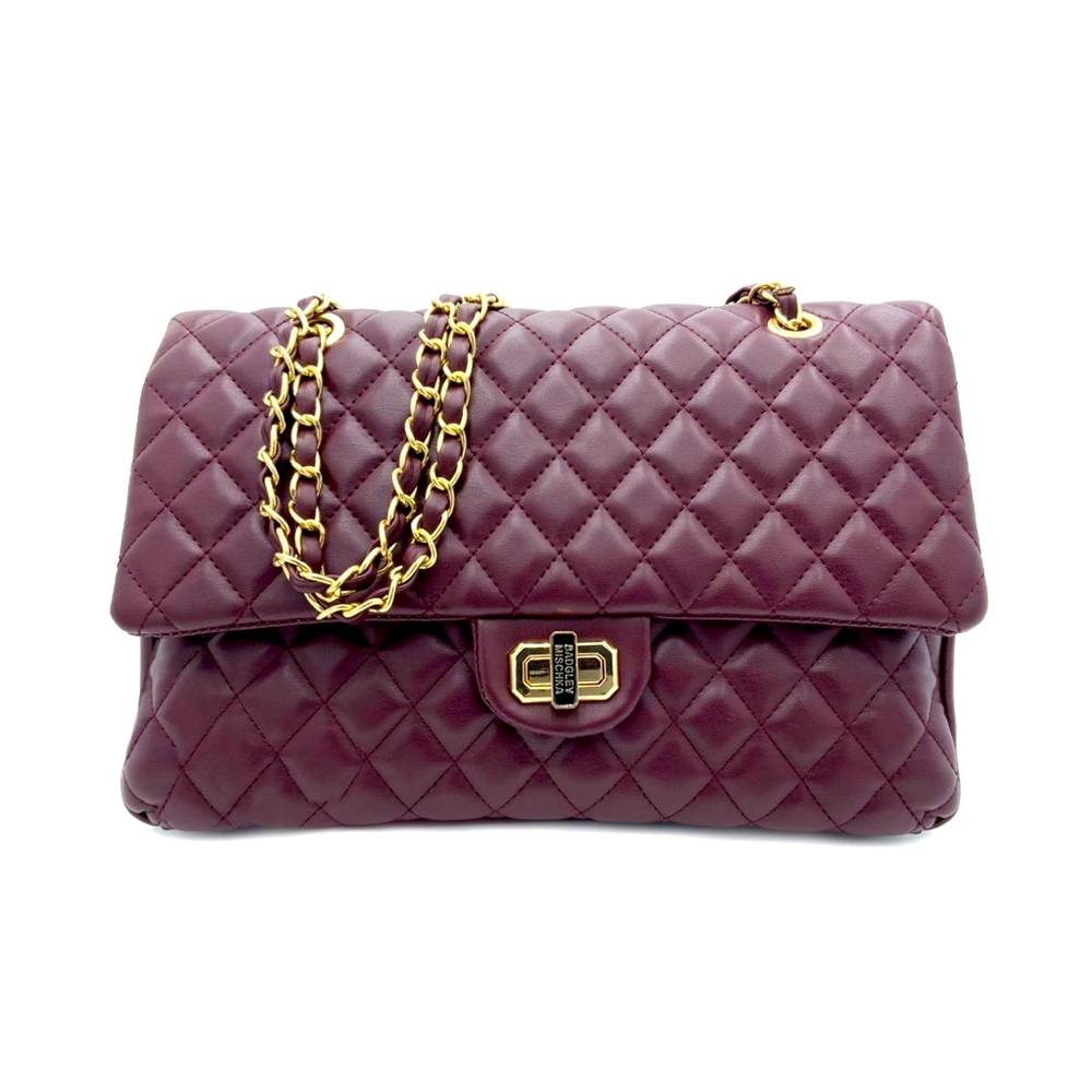 Badgley Mischka Quilted Messenger Bag